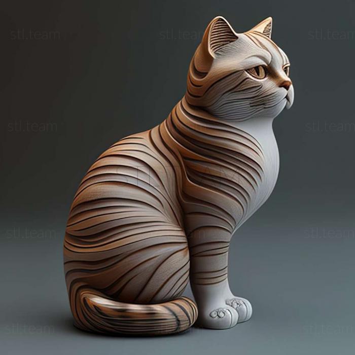 3D model Russian White Black and Tabby cat (STL)